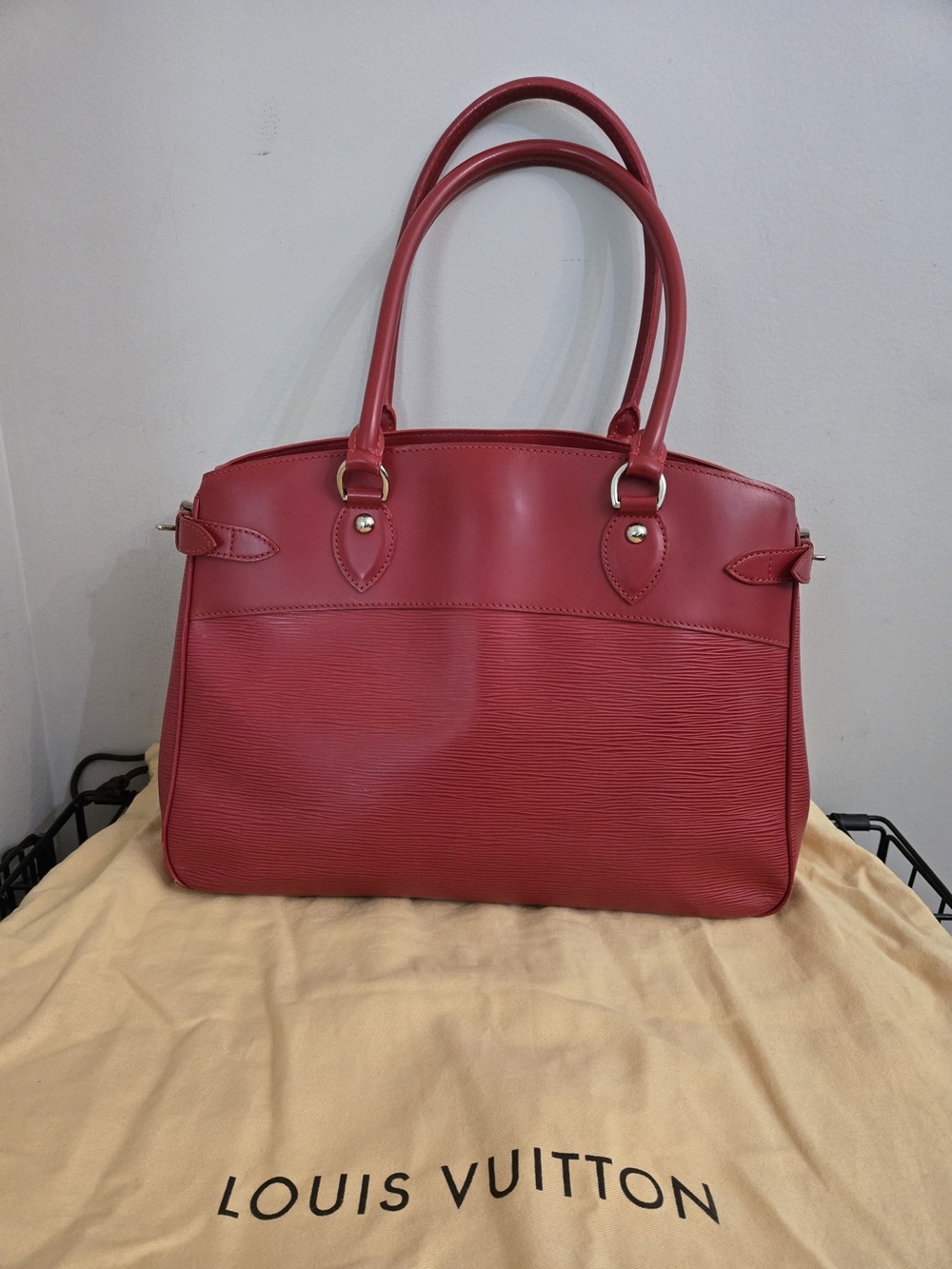 Louis Vuitton Red Leather Shoulder Bag